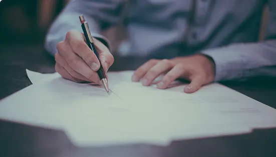 Person signing a document