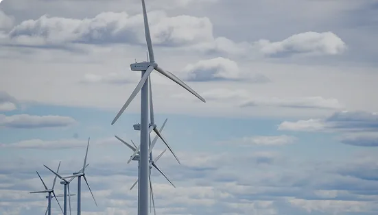 Wind turbines generating renewable energy