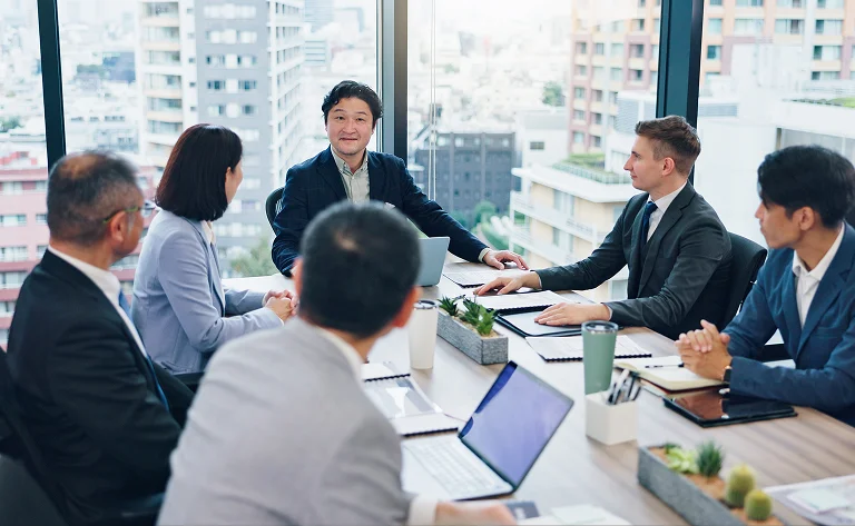 employees finance coworking and office meeting